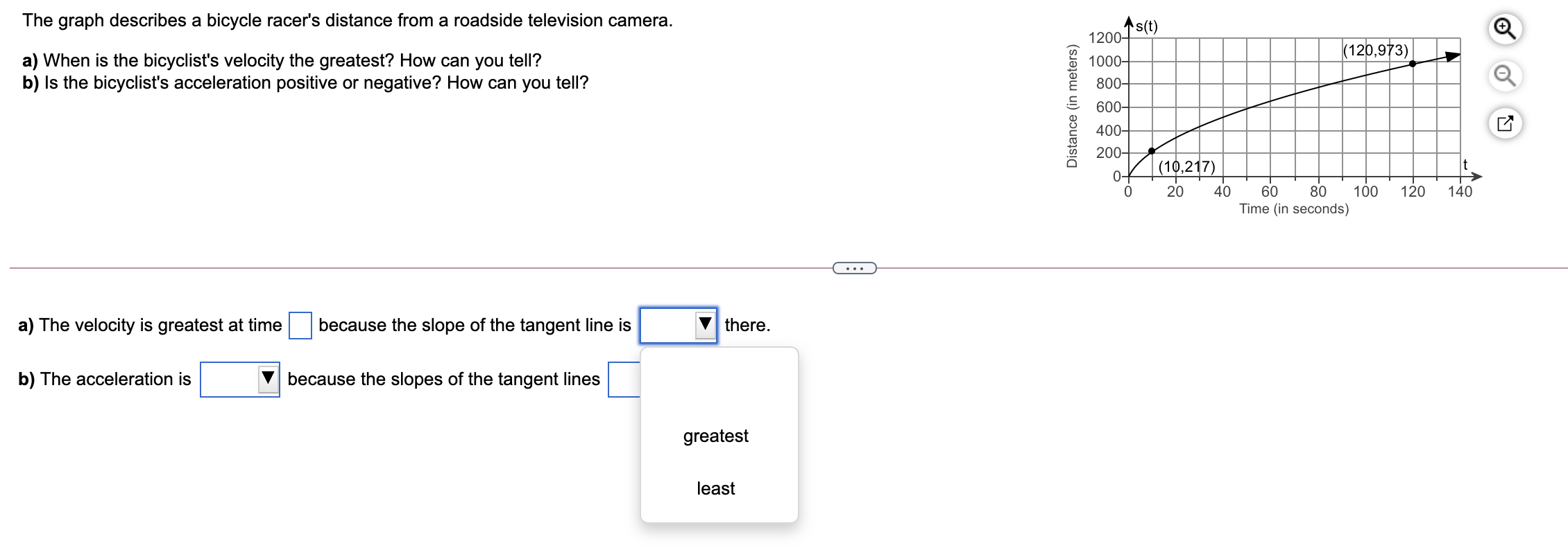 solved-the-graph-describes-a-bicycle-racer-s-distance-from-a-chegg