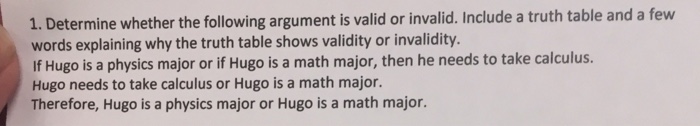 Solved Determine whether the following argument is valid or | Chegg.com