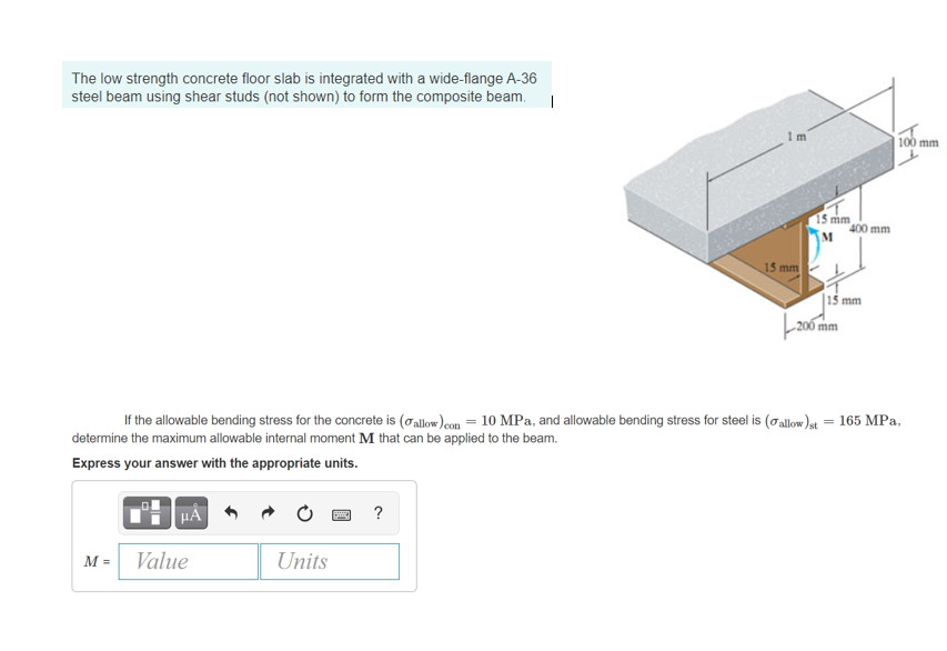 Solved The low strength concrete floor slab is integrated