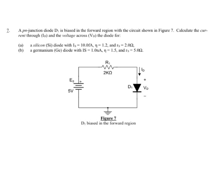 Solved A pn-junction diode D_1 is biased in the forward | Chegg.com