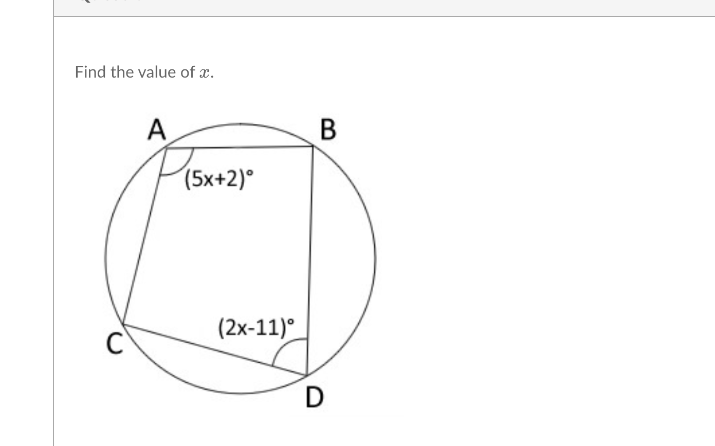 Solved Find the value of x. | Chegg.com