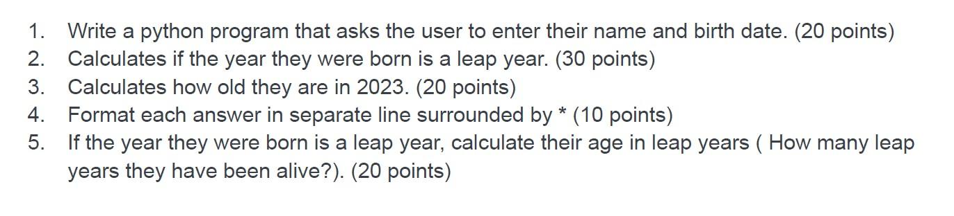 Solved 1. Write a python program that asks the user to enter | Chegg.com