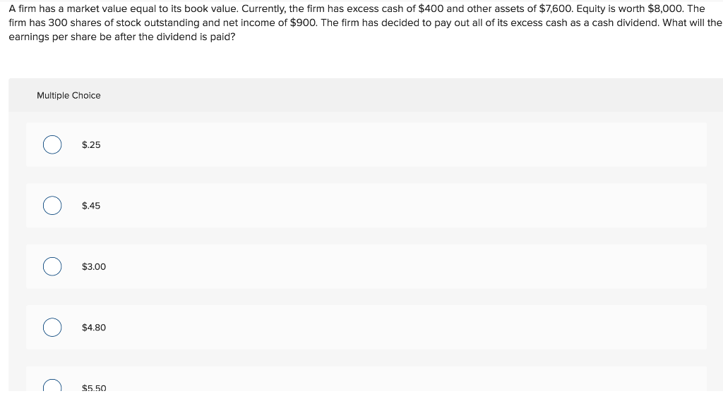 solved-a-firm-has-a-market-value-equal-to-its-book-value-chegg