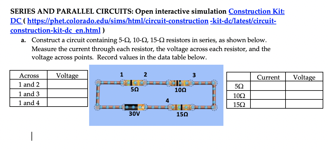 Solved SERIES AND PARALLEL CIRCUITS Open interactive