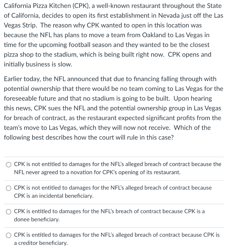 Solved California Pizza Kitchen (CPK), a well-known | Chegg.com