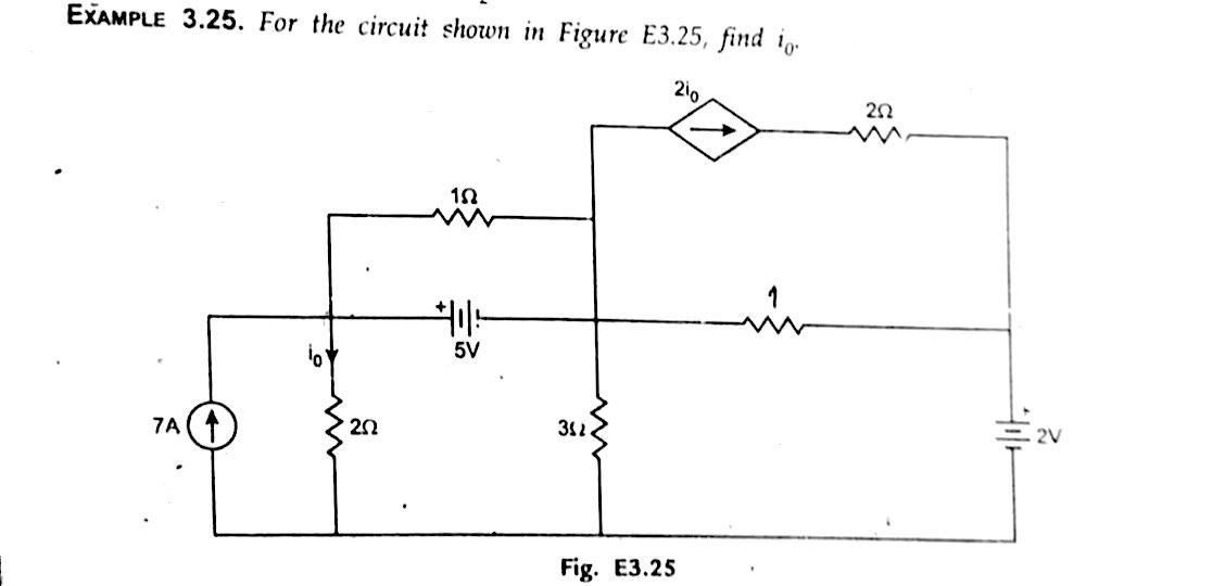 Solved EXAMPLE 3.25. For the circuit shown in Figure E3.25, | Chegg.com