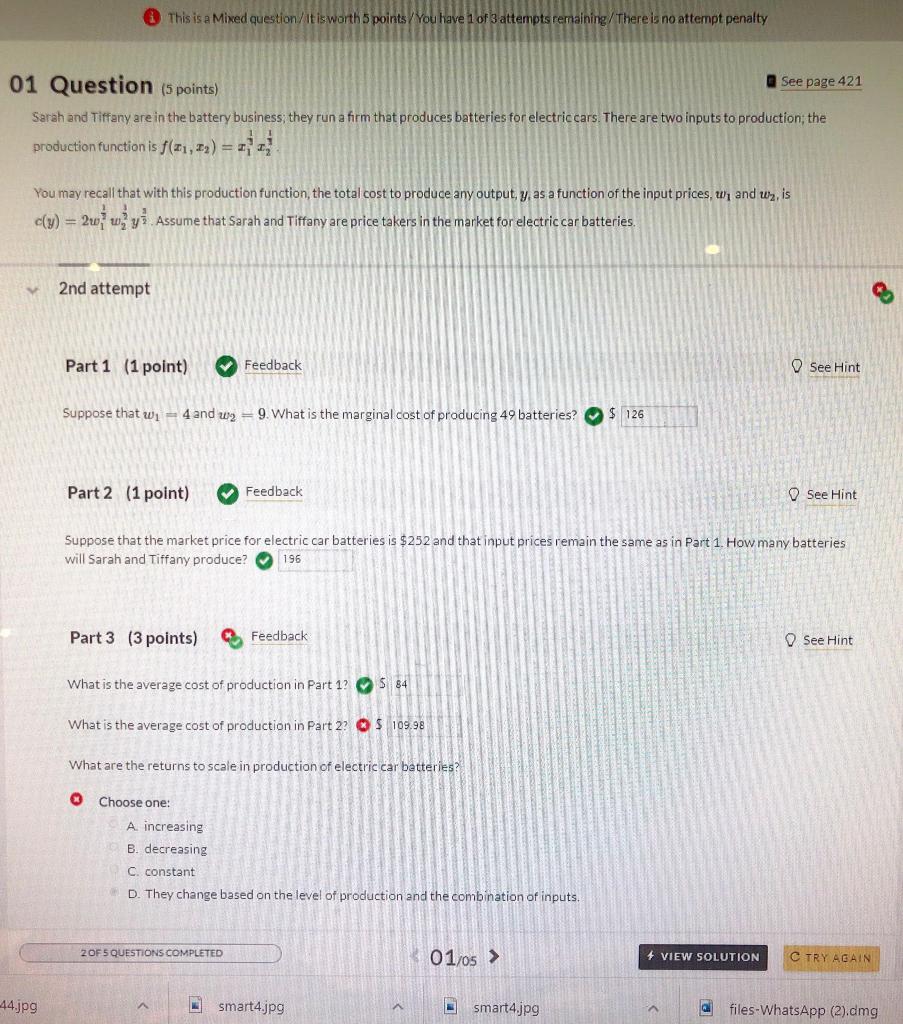 Solved This is a Mixed question/it is worth 5 points / You | Chegg.com