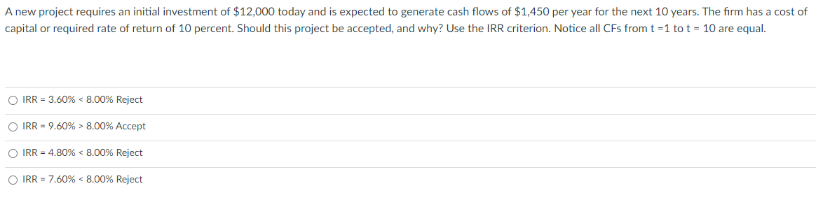 Solved A new project requires an initial investment of | Chegg.com