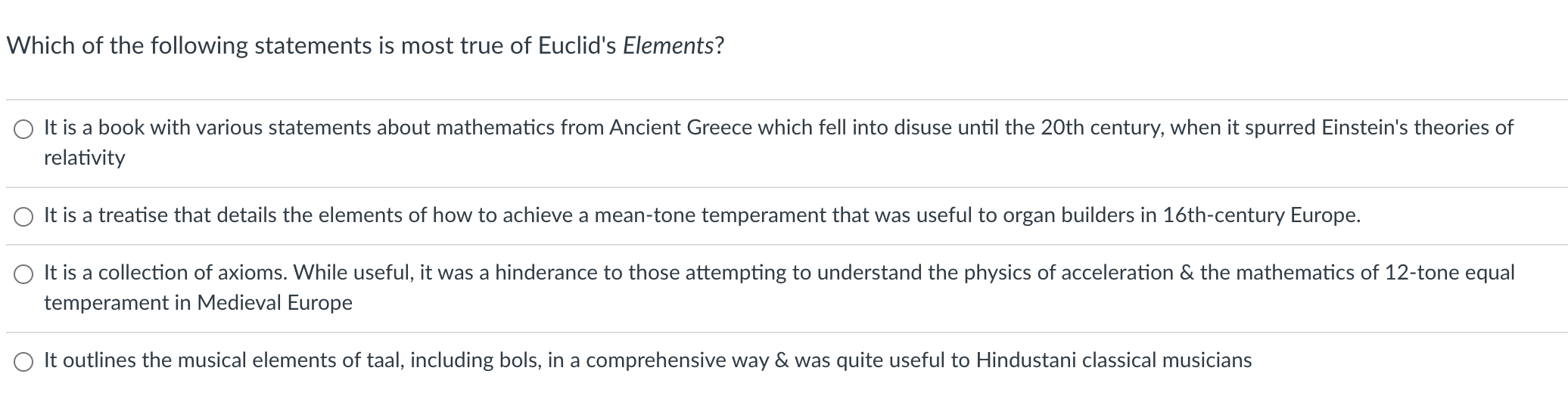 Solved Which of the following statements is most true of | Chegg.com