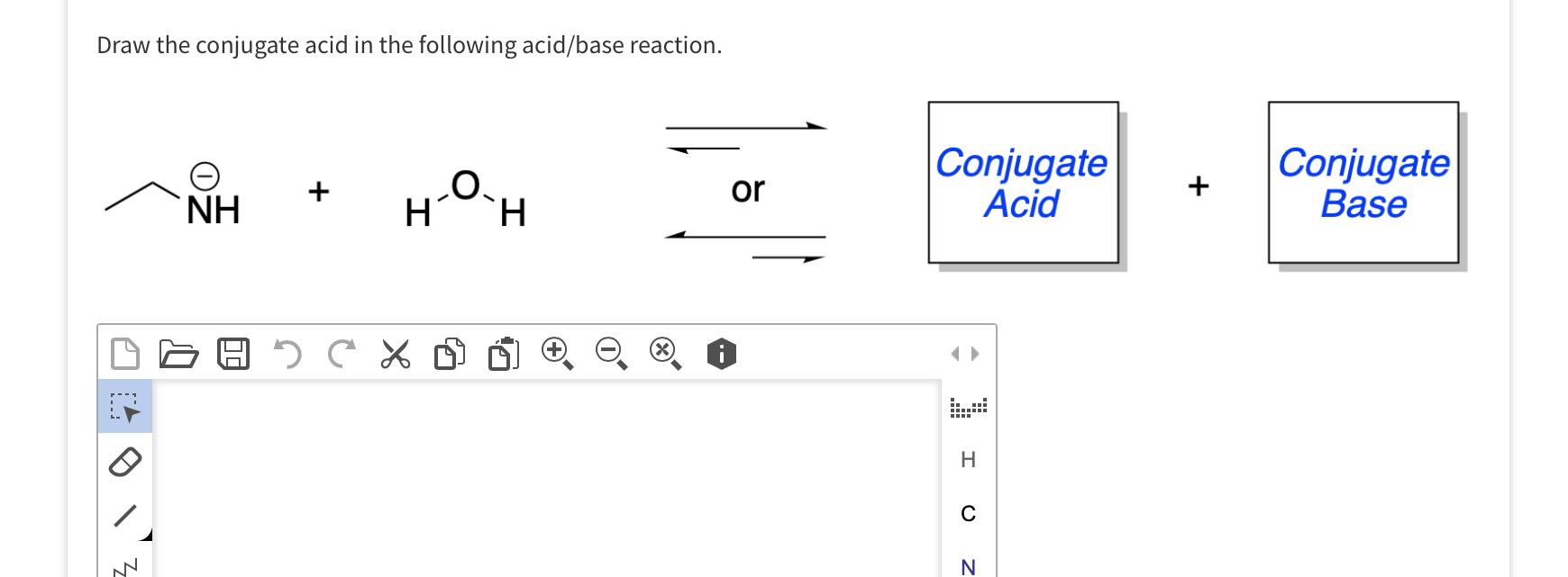 Solved Draw The Conjugate Acid In The Following Acid Base Chegg Com