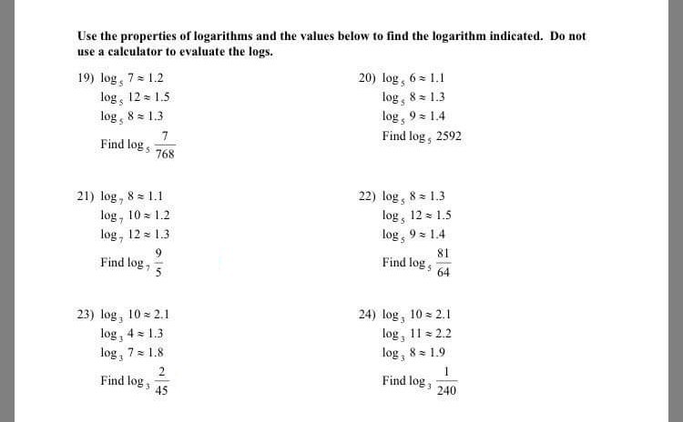 Properties Of Logarithms Calculator