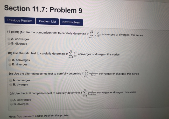 Solved Section 11.7: Problem 9 Previous Problem Problem | Chegg.com