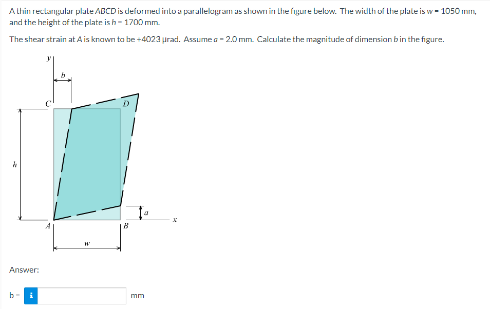 Solved A thin rectangular plate has a width w and a height