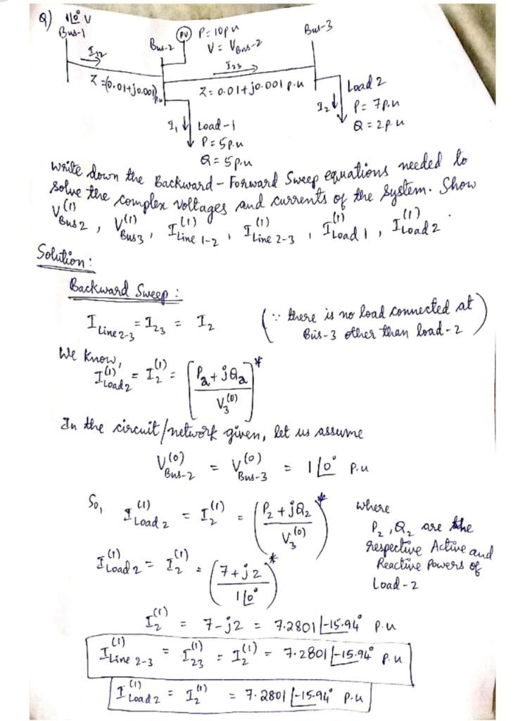 Solved Compute the power flow for the distribution grid in | Chegg.com