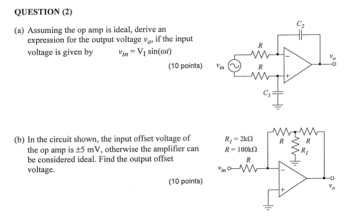 derive op amp offset voltage