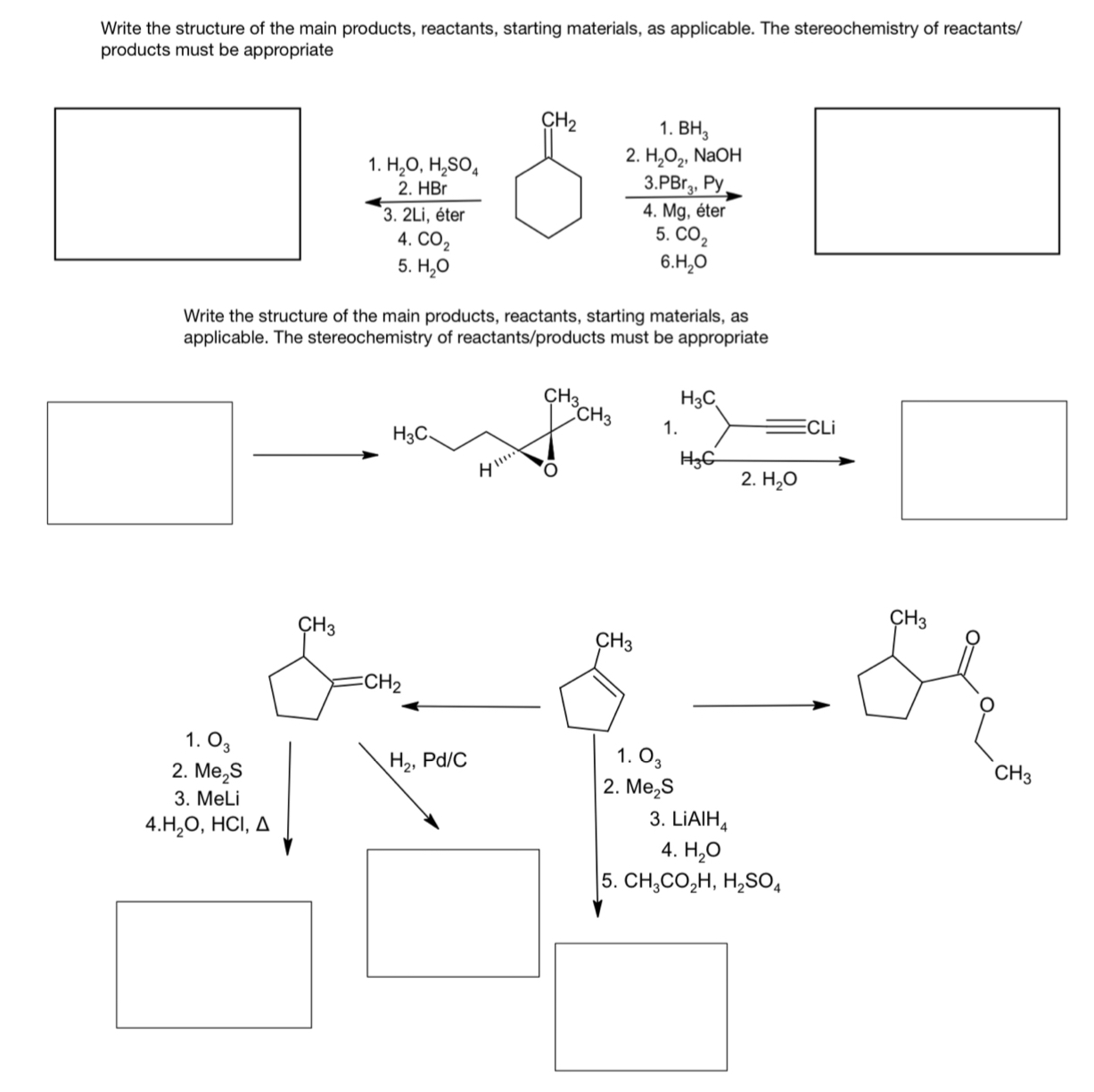 Write the structure of the main products, reactants, | Chegg.com