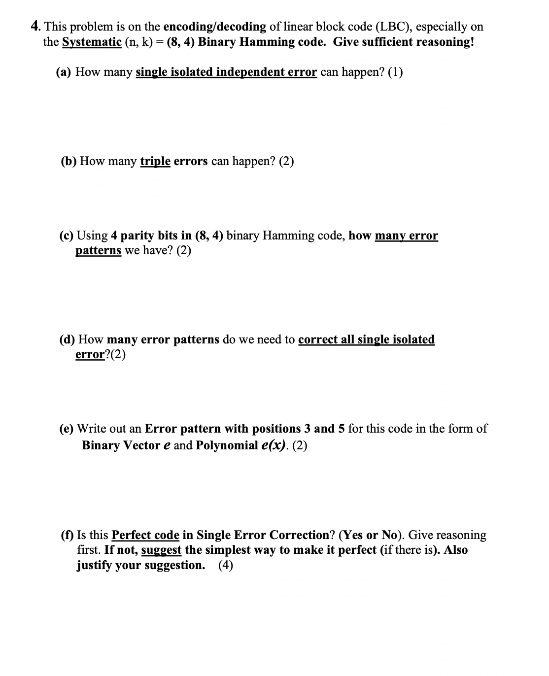 4. This problem is on the encoding/decoding of linear | Chegg.com