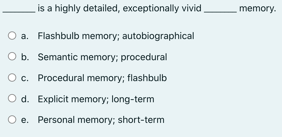 Solved is a highly detailed, exceptionally vivid memory. a.