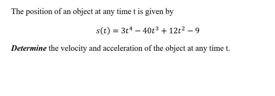 Solved The position of an object at any time t is given by | Chegg.com