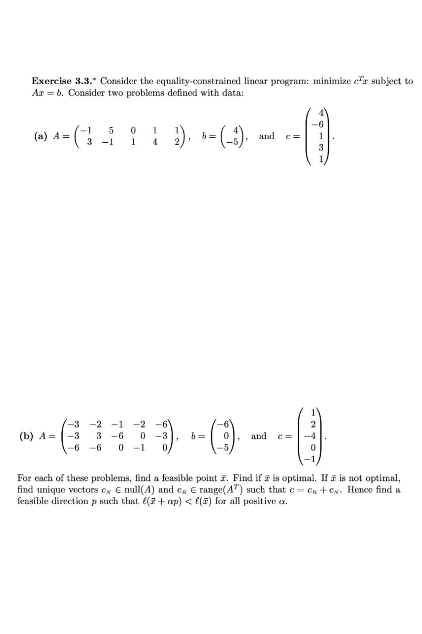 Solved Exercise 3.2.* Consider the matrix A and vector y | Chegg.com