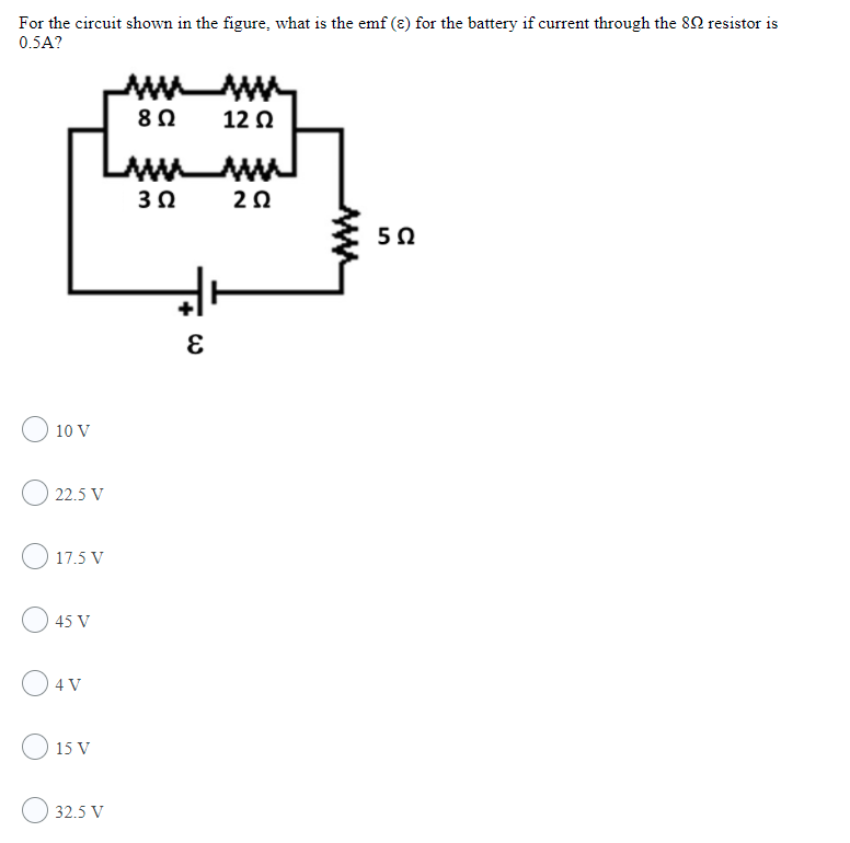 Solved For the circuit shown in the figure, what is the emf | Chegg.com