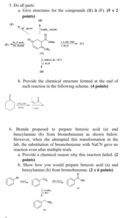 Solved l. Do all parts: a. Provide chemical reagents for A, | Chegg.com