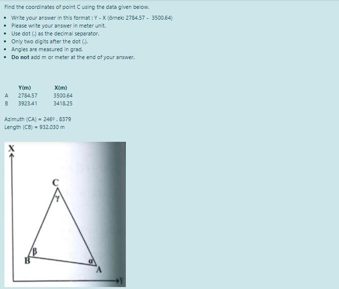 Solved Find the coordinates of point C using the data given | Chegg.com