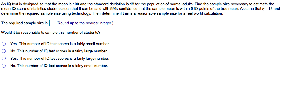 Solved An IQ test is designed so that the mean is 100 and | Chegg.com