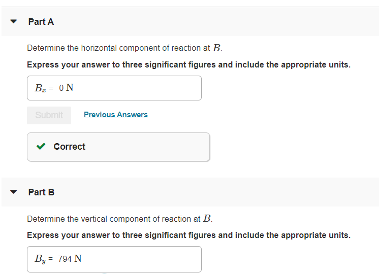 Solved Determine the components of reaction at A and B. Take | Chegg.com