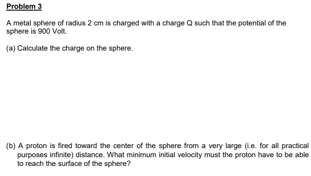 Solved A Metal Sphere Of Radius 2 Cm Is Charged With A | Chegg.com