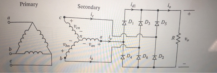 Solved A three-phase bridge rectifier of Figure 3.11 has a | Chegg.com