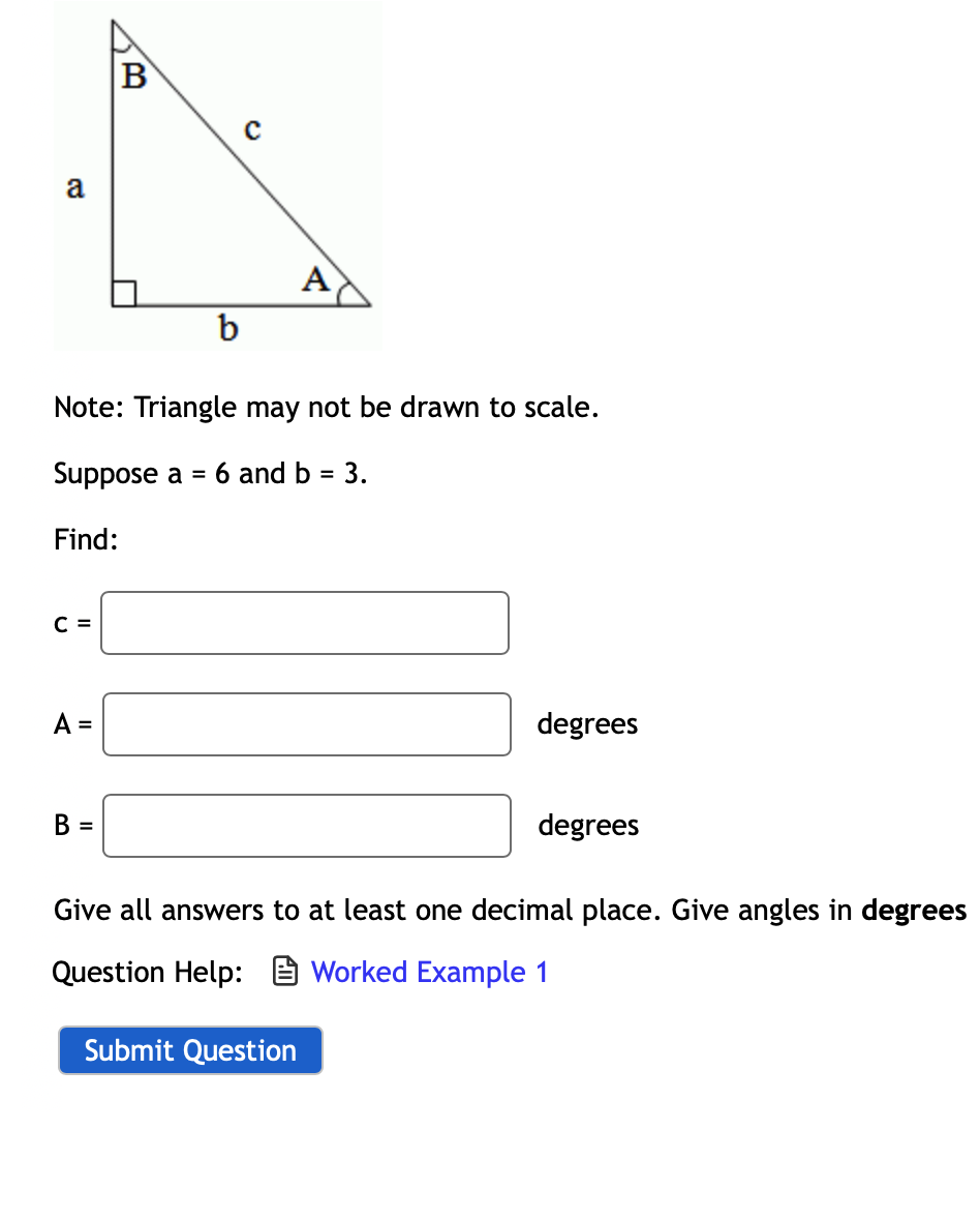 Solved B с a A b Note: Triangle may not be drawn to scale. | Chegg.com