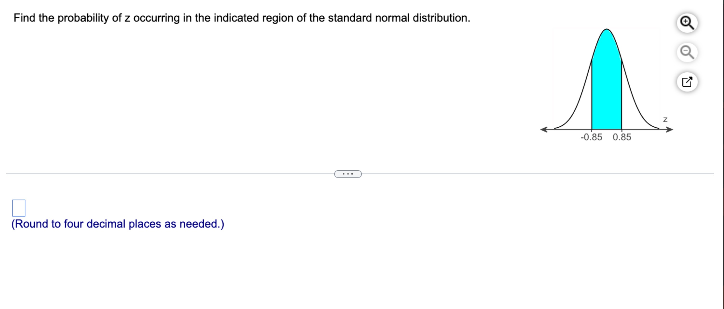 Solved Find the probability of z occurring in the indicated | Chegg.com