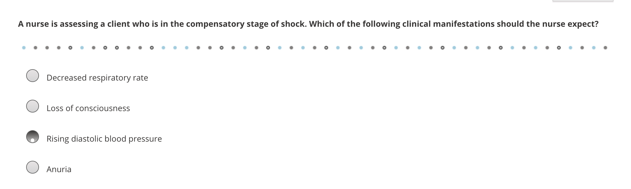 Solved A nurse is assessing a client who is in the | Chegg.com