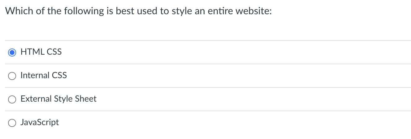 Solved Which of the following is best used to style an | Chegg.com