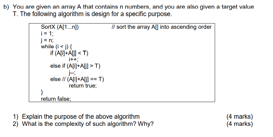 Solved B) You Are Given An Array A That Contains N Numbers, | Chegg.com