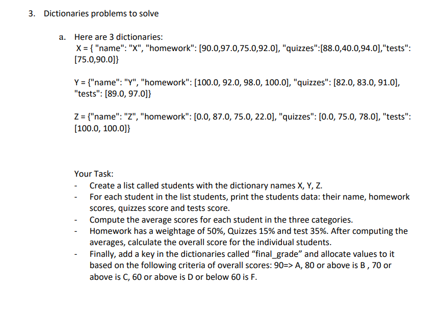 Solved tionaries problems to solve a. Here are 3 | Chegg.com