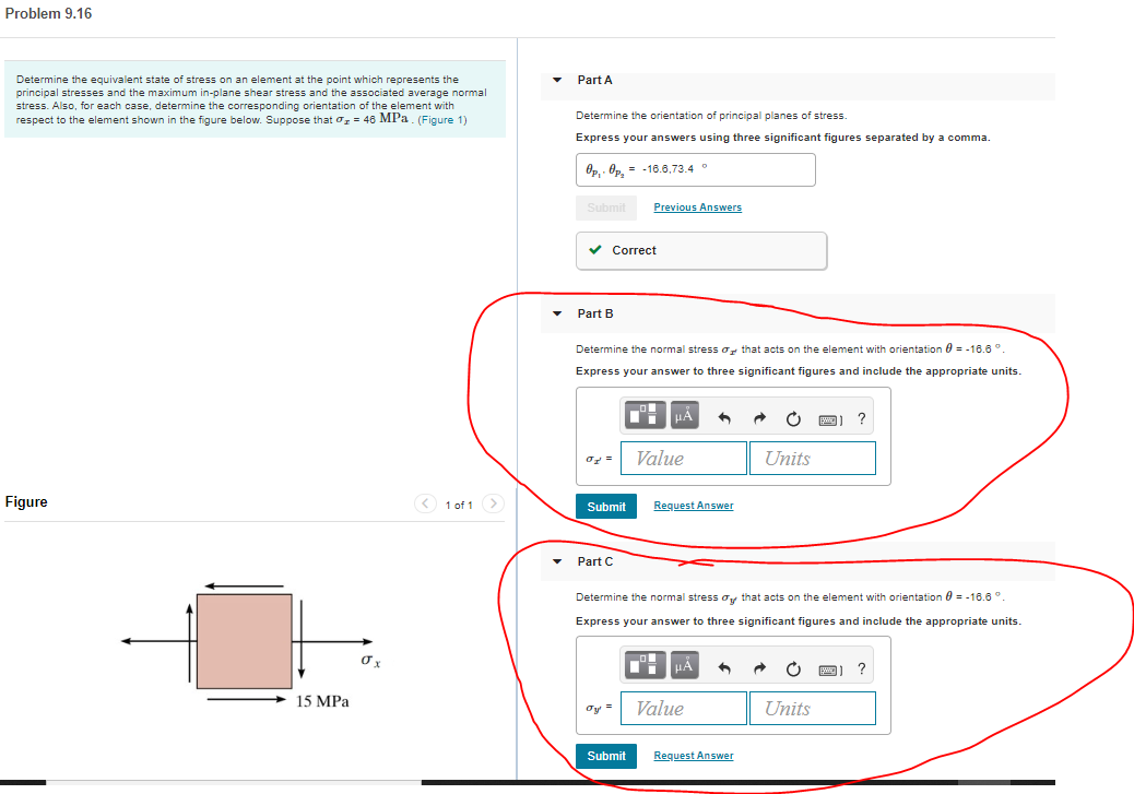 Solved Problem 9.16 Part A Determine the equivalent state of | Chegg.com