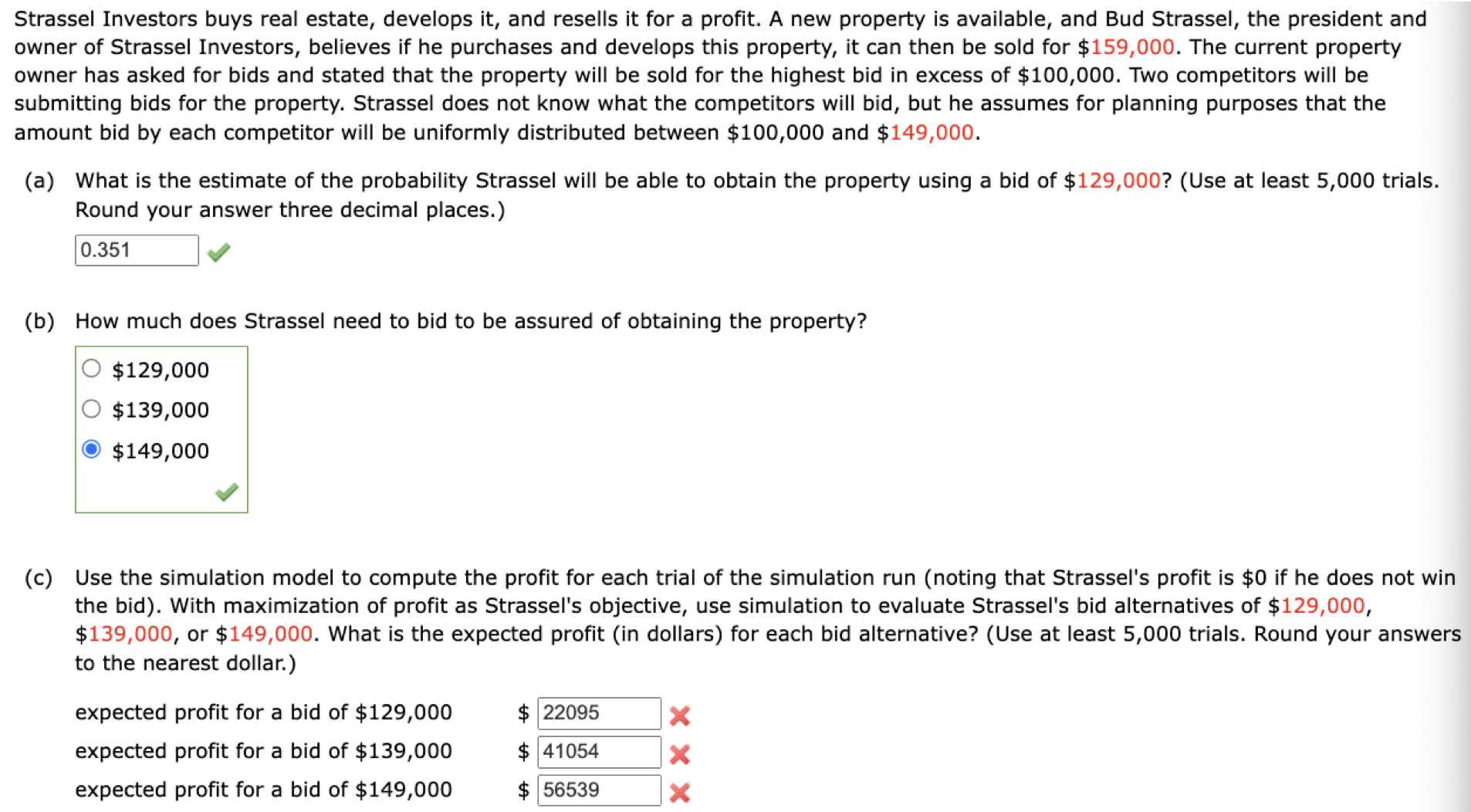 Solved Strassel Investors Buys Real Estate, Develops It, And | Chegg.com