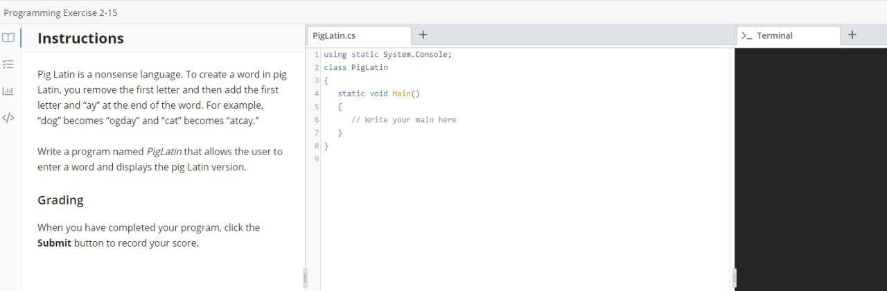 Solved In C# , write a program named PigLatin that allows | Chegg.com