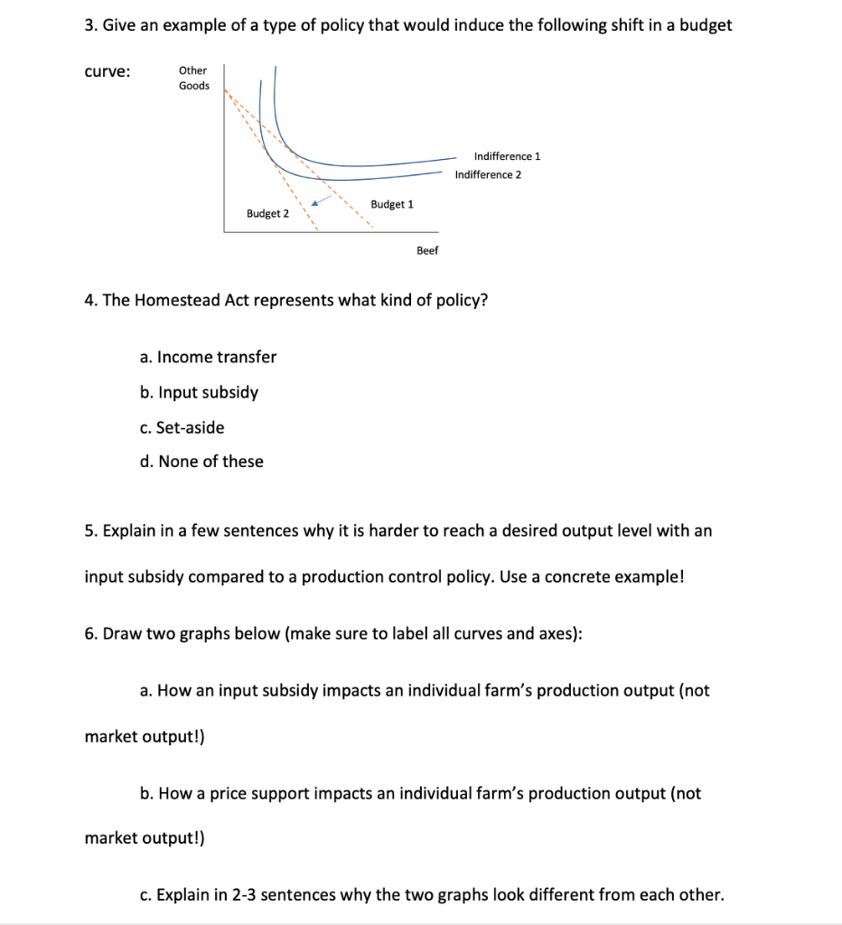 Solved 3. Give an example of a type of policy that would | Chegg.com