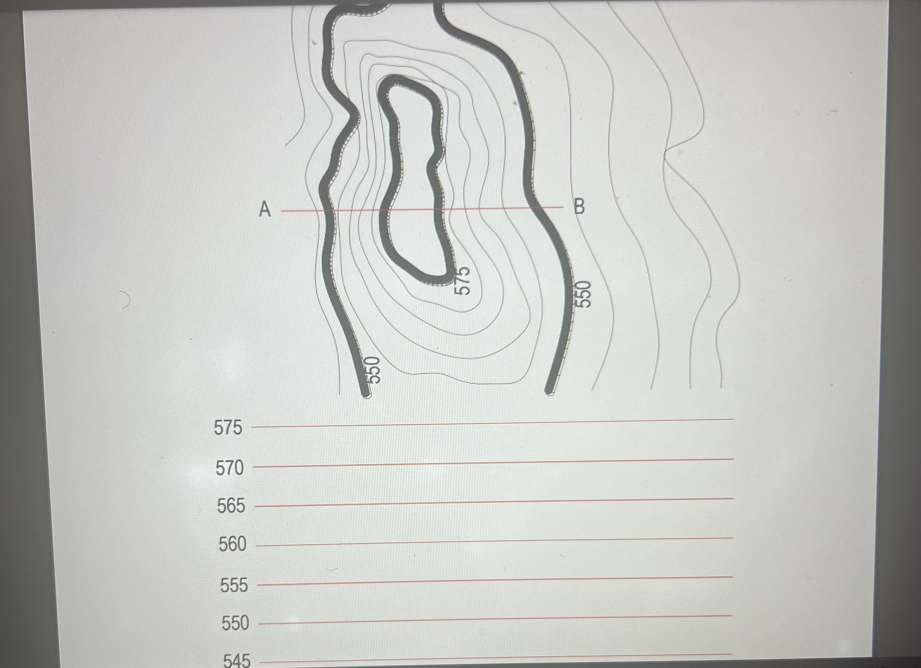 Solved draw the contour profile for the line AB in the given | Chegg.com