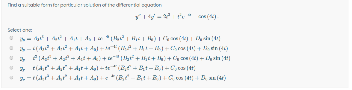 Solved Find A Particular Solution Of The Differential Equ Chegg Com