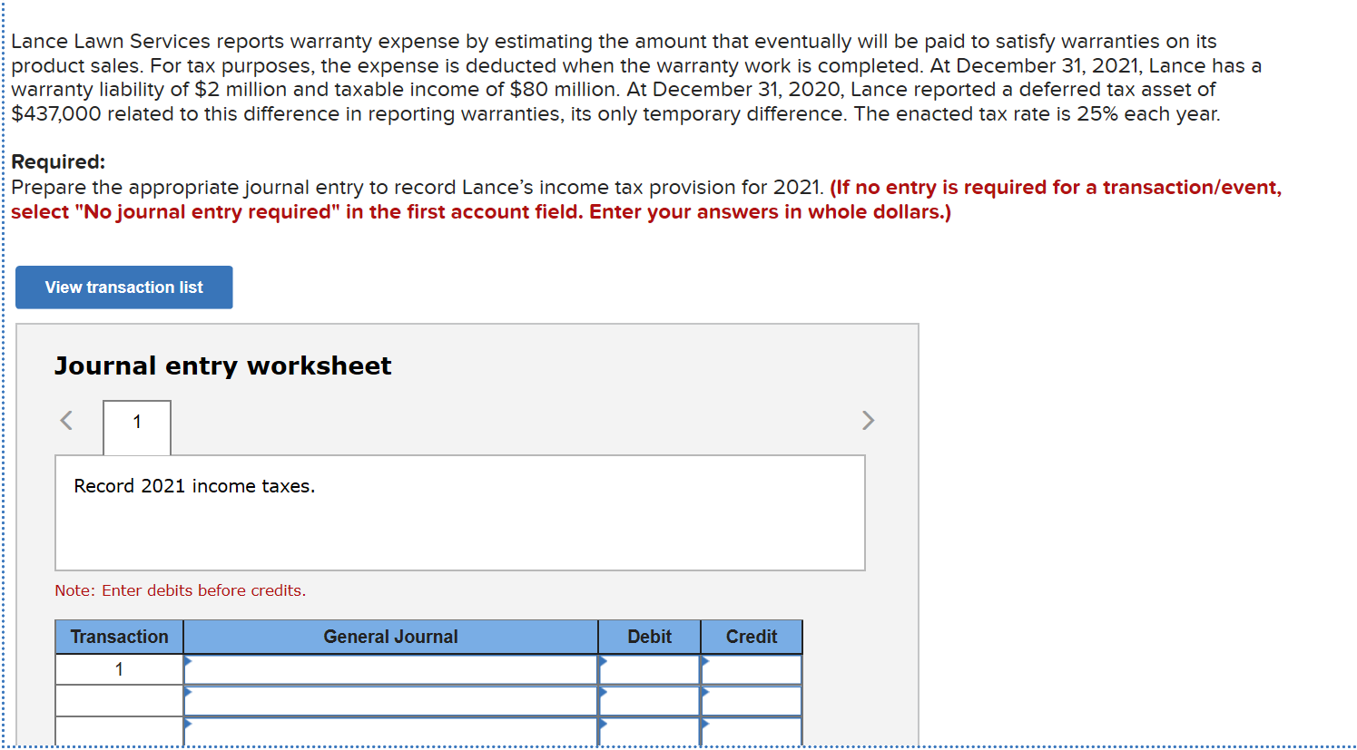 Solved Lance Lawn Services reports warranty expense by