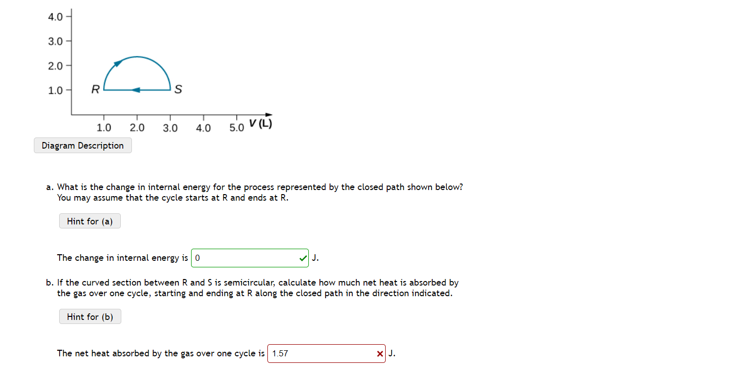 Solved A. What Is The Change In Internal Energy For The | Chegg.com