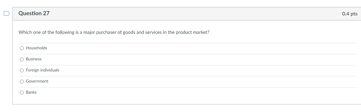 Solved Question 27 0.4 pts Which one of the following is a | Chegg.com