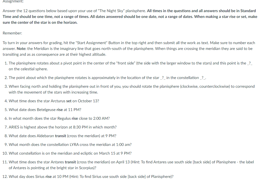 Solved Assignment: Answer the 12 questions below based upon | Chegg.com
