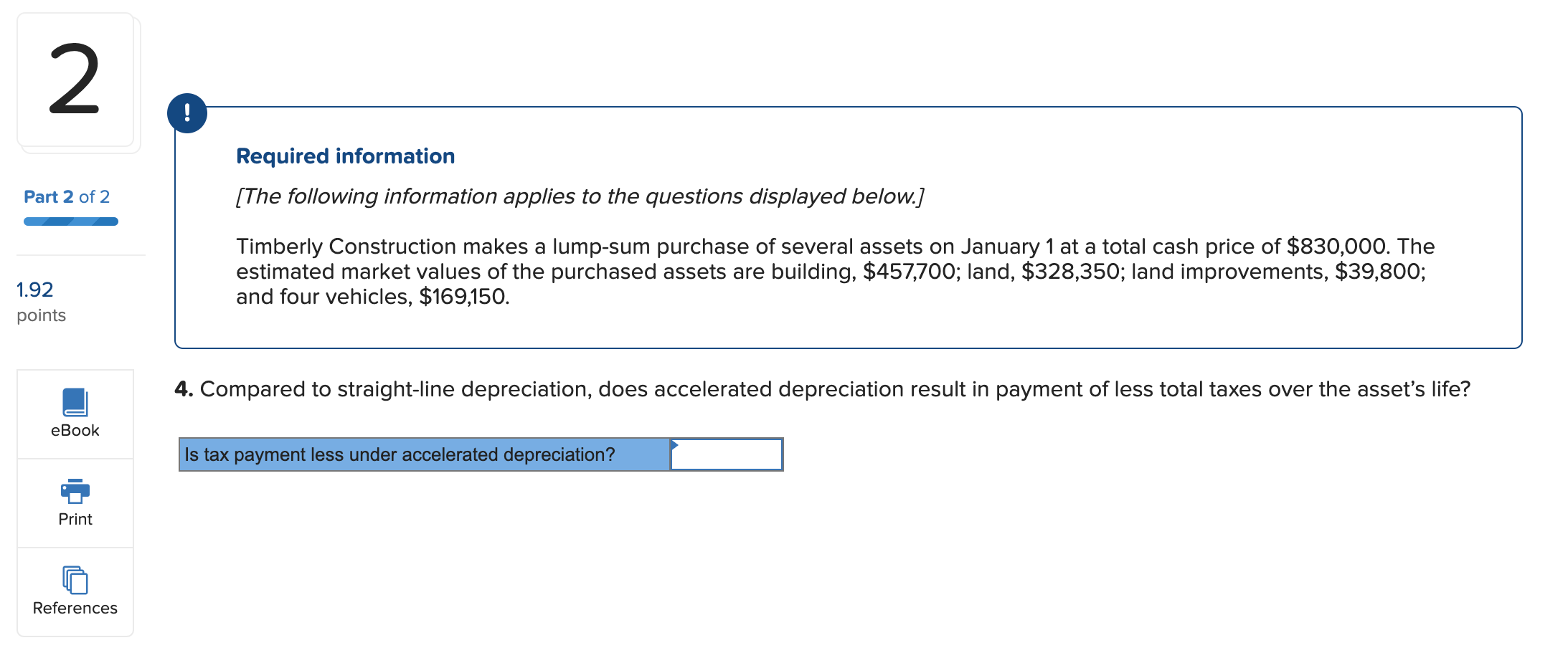 Solved 2 ! Required information Part 2 of 2 [The following | Chegg.com