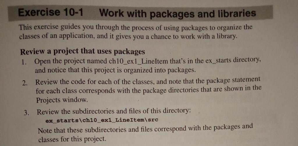 Exercise 10-1 Work with packages and libraries This | Chegg.com