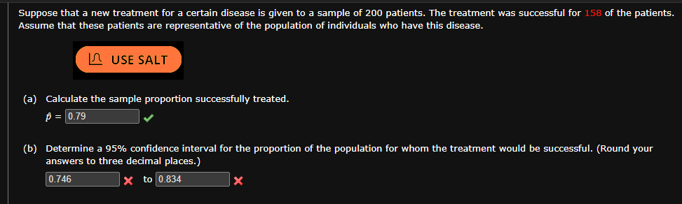 Solved (a) Calculate the sample proportion successfully | Chegg.com